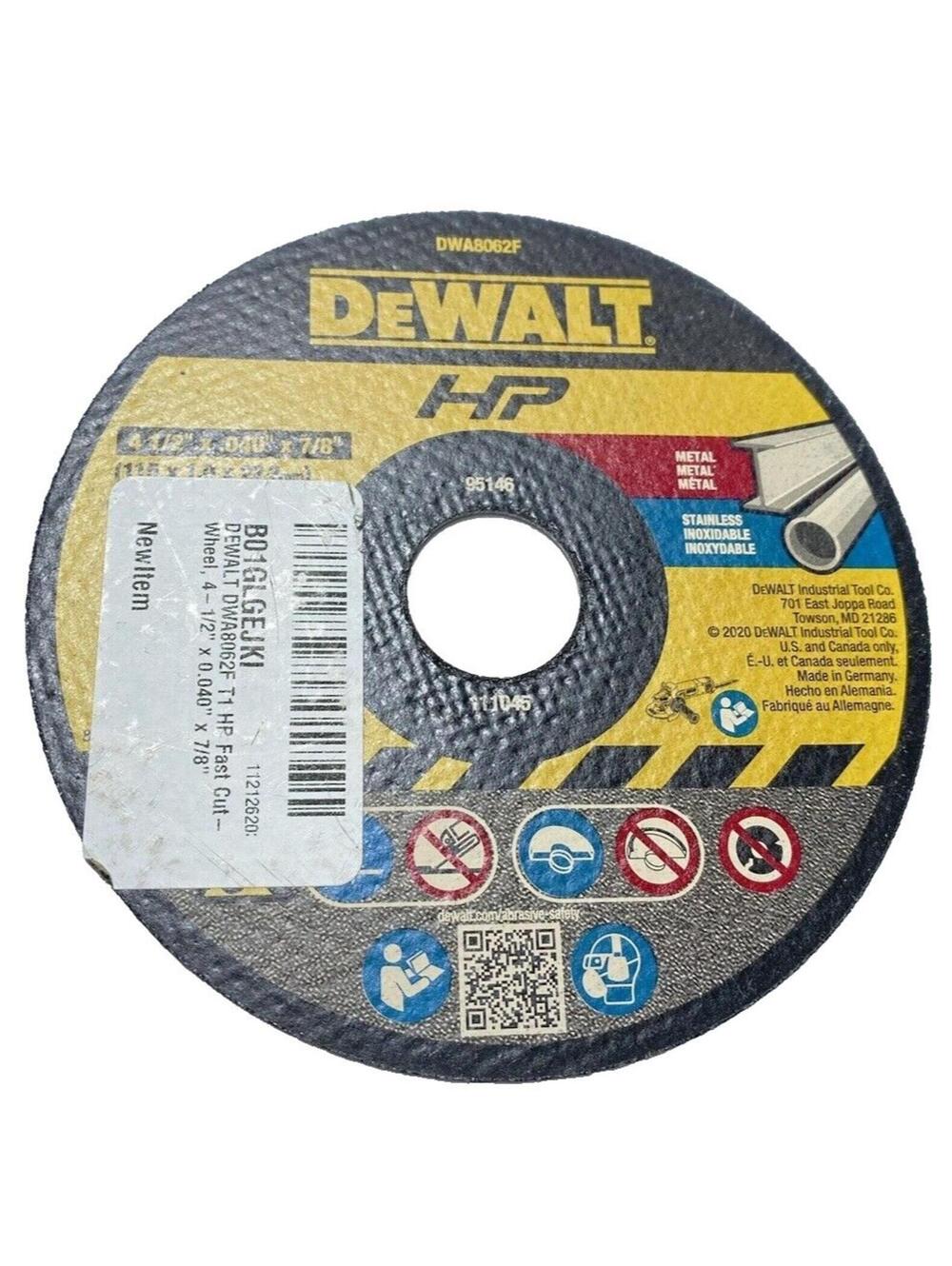 DeWalt 4.5" Fast Cut-Off Wheel Power Tool Accessory, New